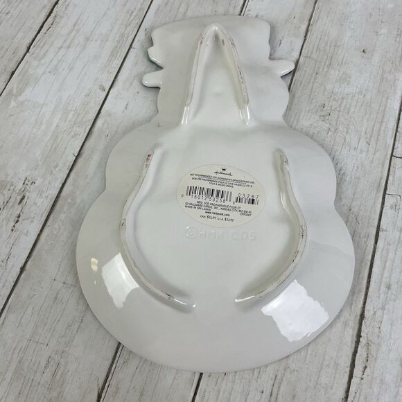 Hallmark Holiday Snowman & Red Bird Ceramic Candy Dish Or Wall Hanging Vintage - Picture 6 of 7